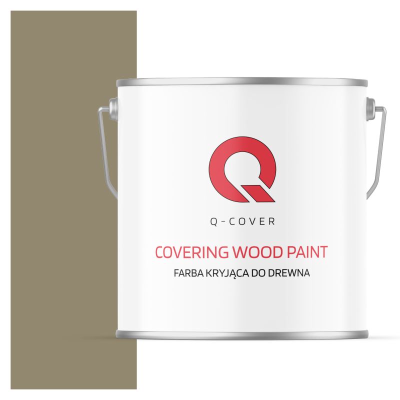 Farba Kryjąca do Drewna Q-Cover Szaro-Żółty RAL7034 Satyna 5L