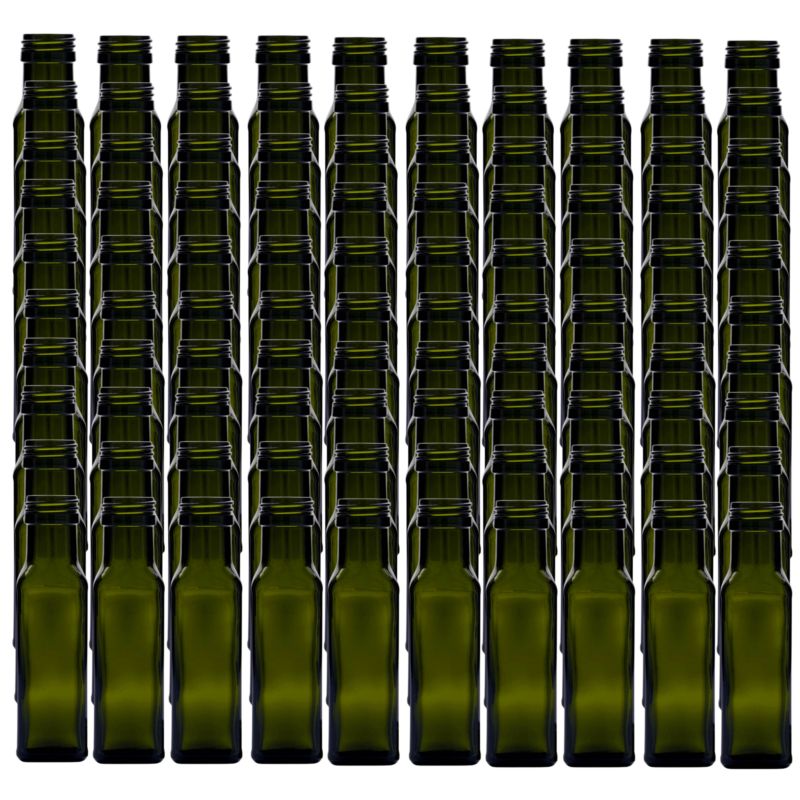 Butelki szklane MODO24 100 ml maraska kwadratowa zielona na oliwę fi 31 bez nakrętek 100 szt.