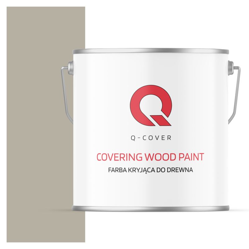 Farba Kryjąca do Drewna Q-Cover Szary Beżowy RAL7032 Mat 5L