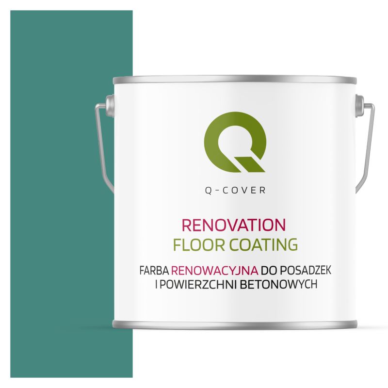 Farba Renowacyjna do Posadzek i Powierzchni Betonowych Q-Cover Turkus Miętowy RAL6033 Mat 5L