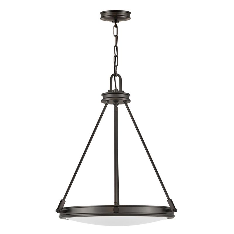 Lampa wisząca Hinkley Collier 5504 oksydowana czerń-opalowy industrialna 4xE14 x 40W 1 szt.