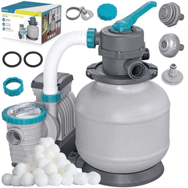 Pompa piaskowa Bestway 8327 l/h do basenu filtr + kulki filtracyjne 1 szt.