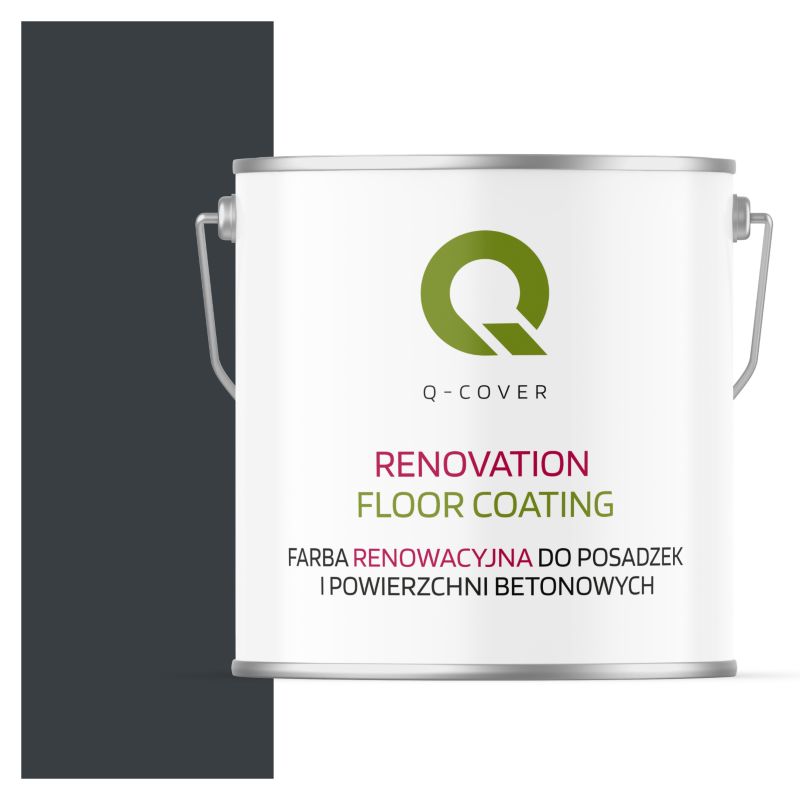 Farba Renowacyjna do Posadzek i Powierzchni Betonowych Q-Cover Antracyt RAL7016 Mat 5L