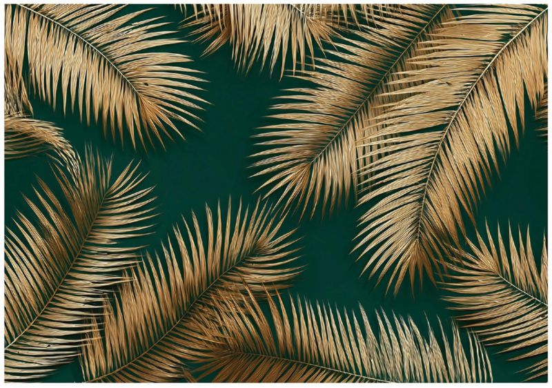 Fototapeta WALLARENA Do Sypialni Salonu Na Flizelinie Liście Glamour Abstrakcja Zielony 300x210 cm 16074VX6 1 szt.