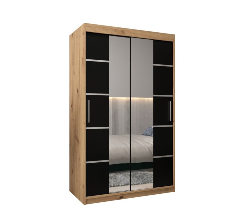 Szafa przesuwna Garderoba Abiks Verona 4 120 artisan + czarny 1 szt.