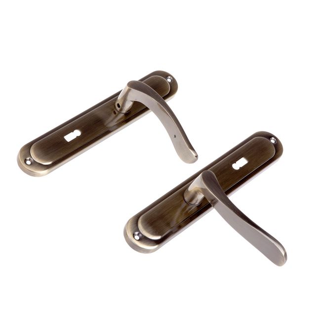 Klamka drzwiowa Gato Balen 72 mm na klucz mosiądz/patyna