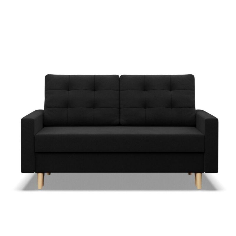Sofa TYLETEGOTU na nóżkach MILO mikrofaza czarny 1 szt