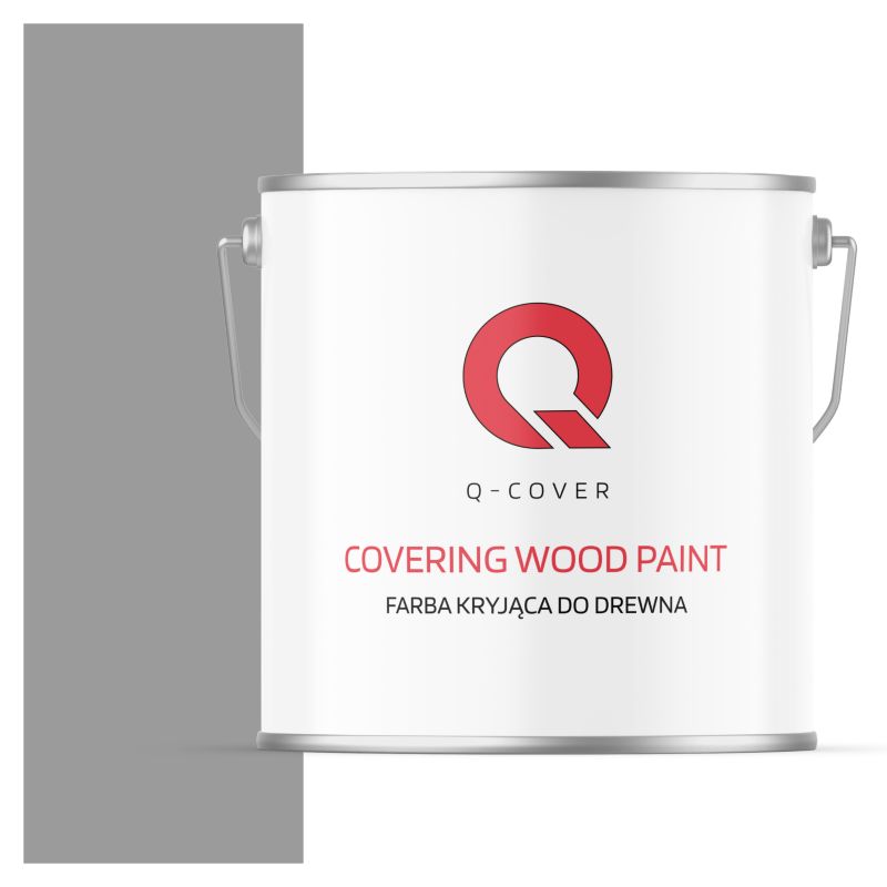 Farba Kryjąca do Drewna Q-Cover Szary Sygnałowy RAL7004 Mat 5L