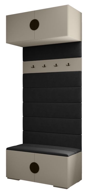 Garderoba wysoka do przedpokoju Abiks INOVA 4 kaszmir+czarny+man18 1 szt.