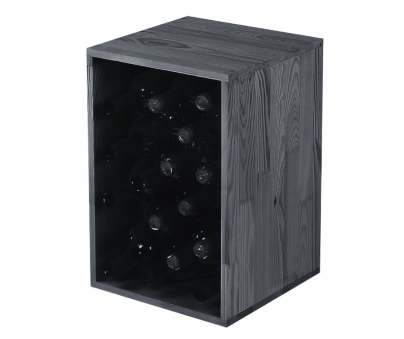 Regał na wino skrzynkowy MODO24 modułowy 45 x 30 x 30 cm szary 1 szt.