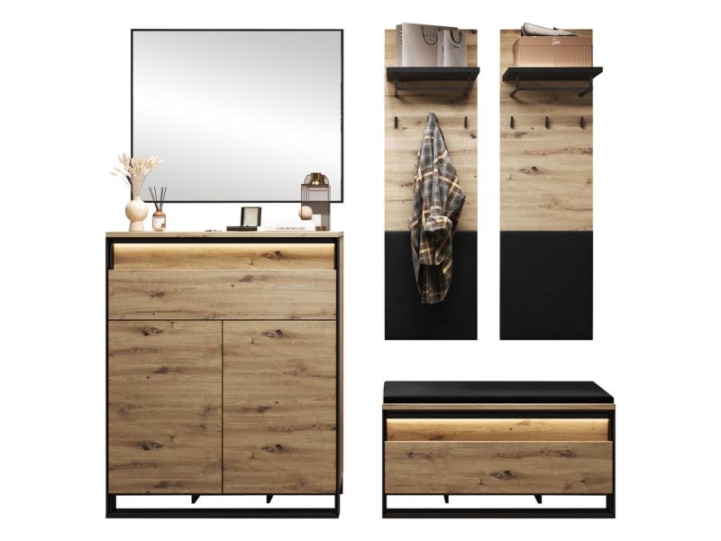 Garderoba MIRJAN 24 Quant IX dąb artisan/czarny 1 szt.