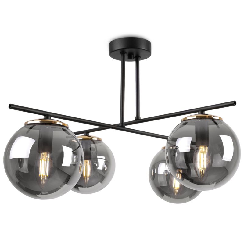 Lampa sufitowa wisząca Light Home LH Modena 4x E14 60W czarny/złoty 1szt.