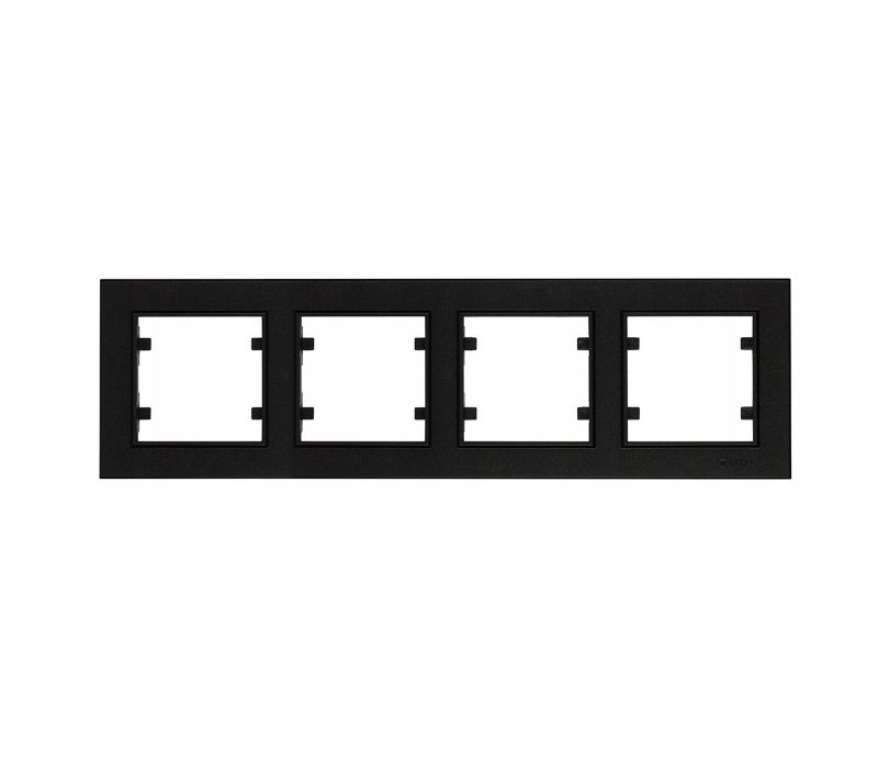 Ramka poczwórna pozioma Karea czarna