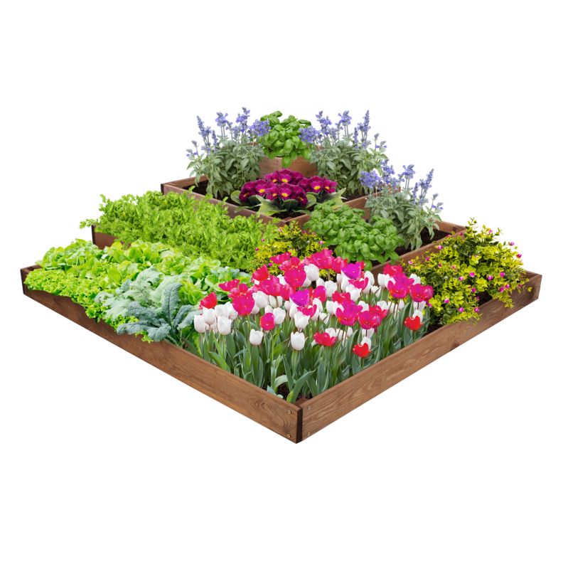 Grządka narożna do uprawy MODO24 drewniana 36x120x120 cm 1 szt.