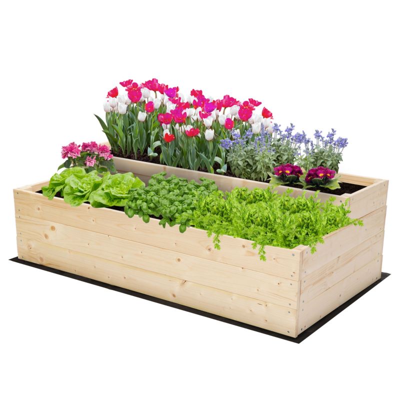 Skrzynia na warzywa MODO24 warzywnik szeroka impregnowana drewno 36x117x63 cm 1 szt.