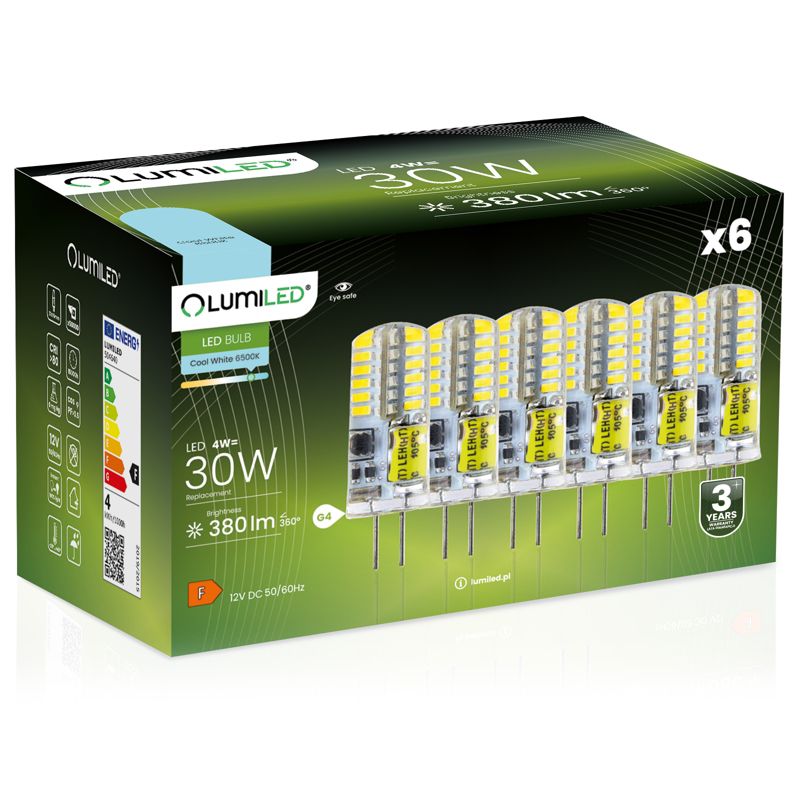 Żarówka LED LUMILED G4 4W 380lm 6500K 360st 12V 6 szt.