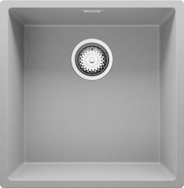 Zlewozmywak podblatowy Londyn PRIMAGRAN 46x47cm do szafki od 50cm, Szary + Syfon, S211, 1 szt.