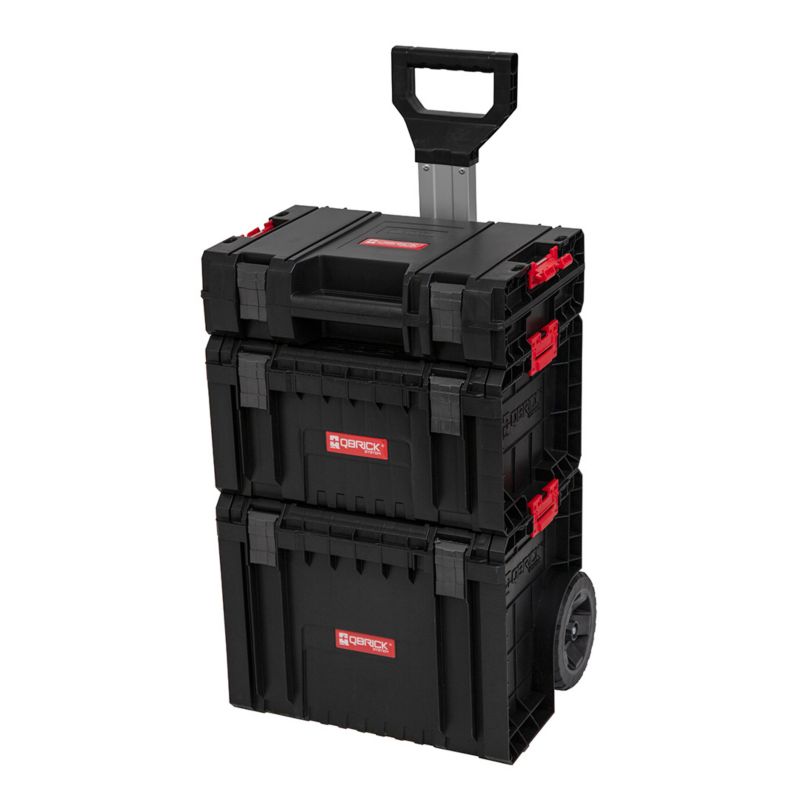 Mobilny zestaw warsztatowy Qbrick System pro z wózkiem narzędziowym skrzynką narzędziową i walizką narzędziową 3 szt