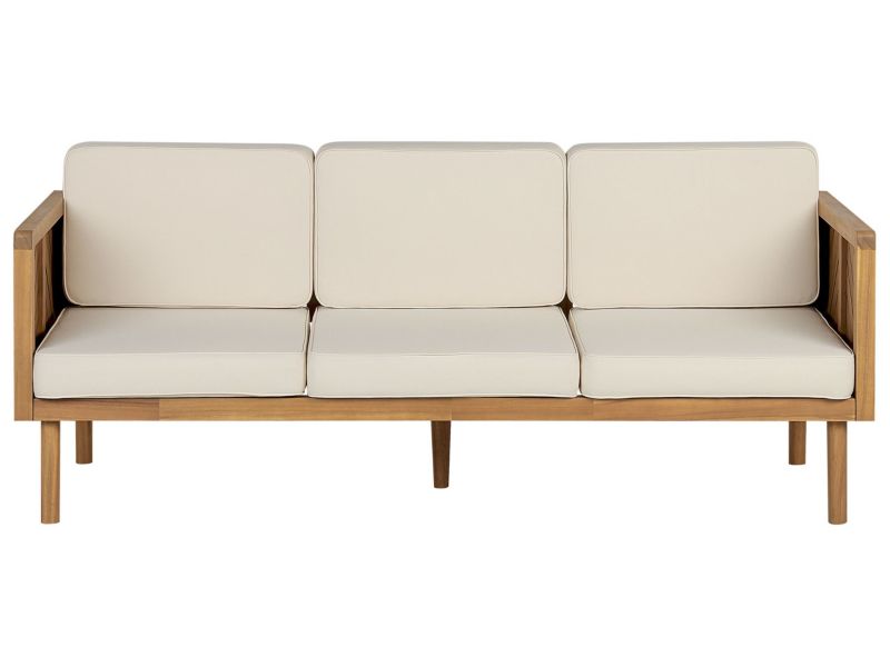 Sofa trzyosobowa Baratti Drewno akacjowe Jasne drewno 1 szt.