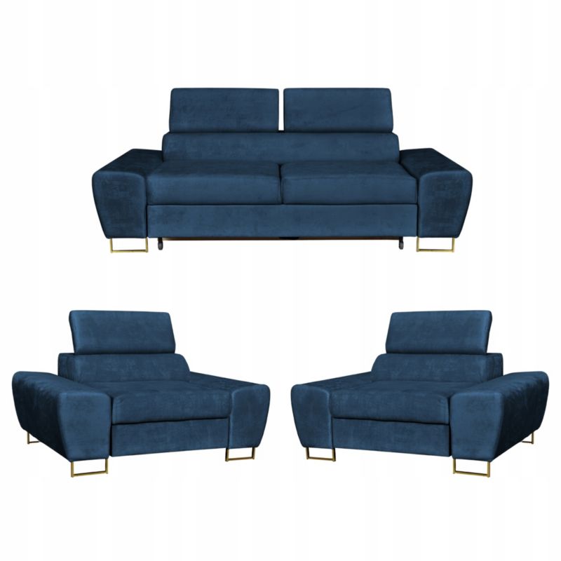 Zestaw mebli do salonu sofa i fotele Family Meble Bosso granat 1szt