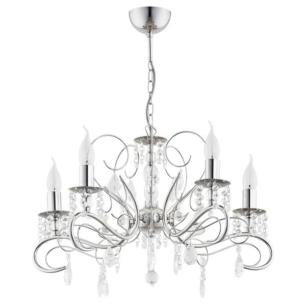 Żyrandol Alfa Astor chromowano-przezroczysty świecznikowy z kryształkami 5xE14 x 10W 1 szt.