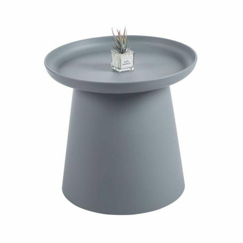 Stolik kawowy okrągły Xena INTESI nowoczesny szary styl skandynawski 50 cm do salonu 1 szt.