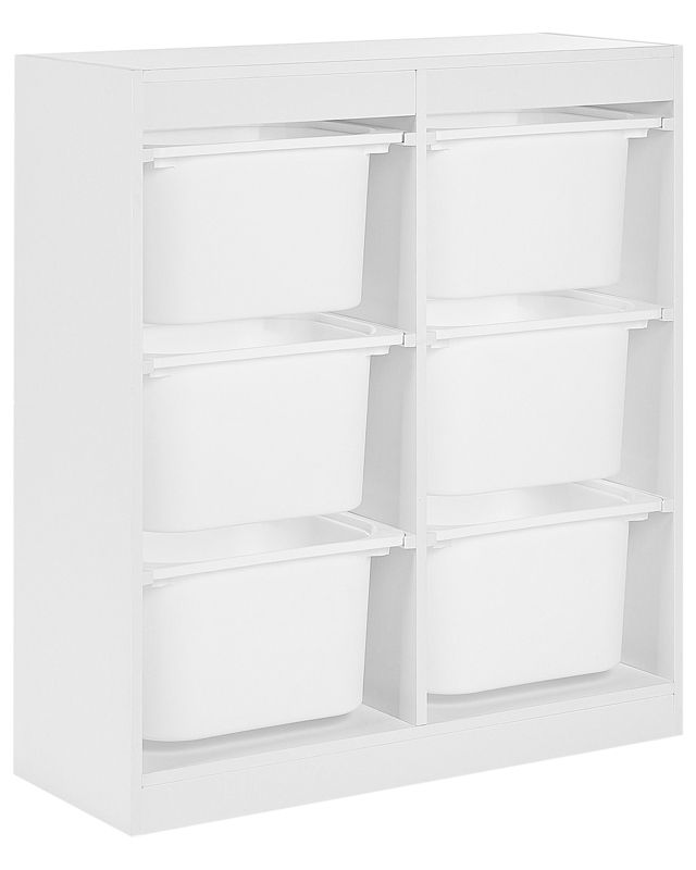 Regał z 6 pojemnikami biały Tobin 1 szt.