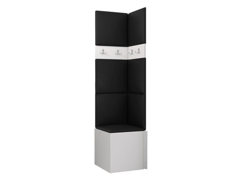 Garderoba MIRJAN 24 Orion XXI biały + czarna ekoskóra 1 kpl.