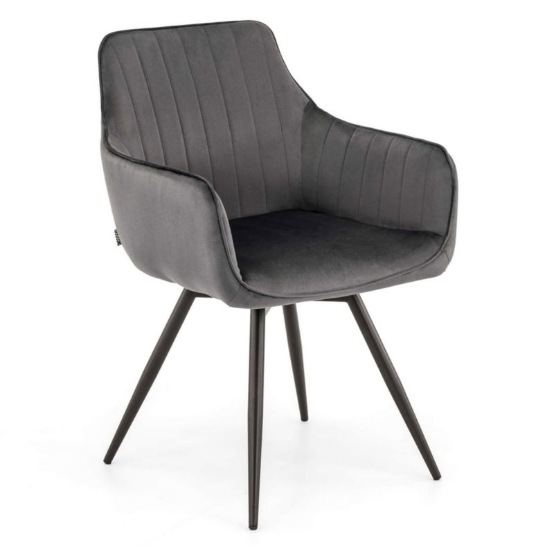 Krzesło obrotowe MebleMWM DC-0084-2 welur szare czarne nogi 1 szt.