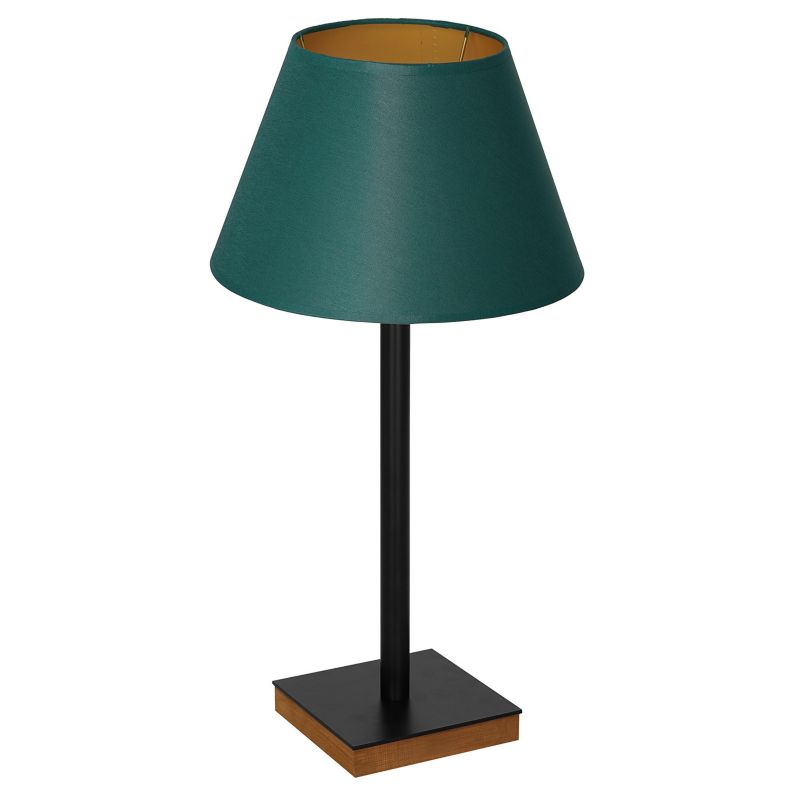 Lampka stołowa Luminex Table Lamps zielono-czarna drewniana 1 x E27 x 15W IP20 wym: 56 x 30 x 30 cm metal - 1 szt.