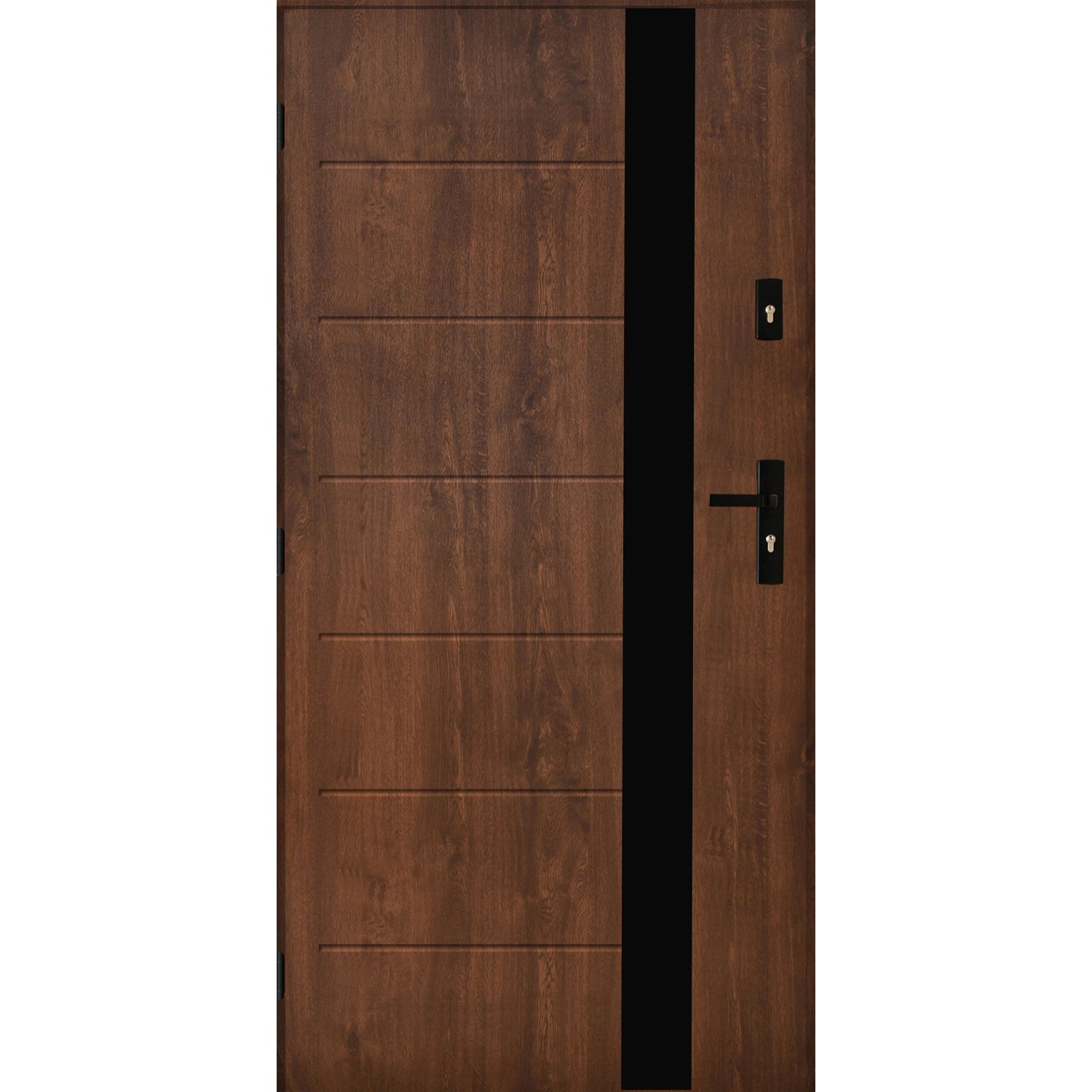 Pantor Drzwi zewnętrzne stalowe Alicante orzech 80L