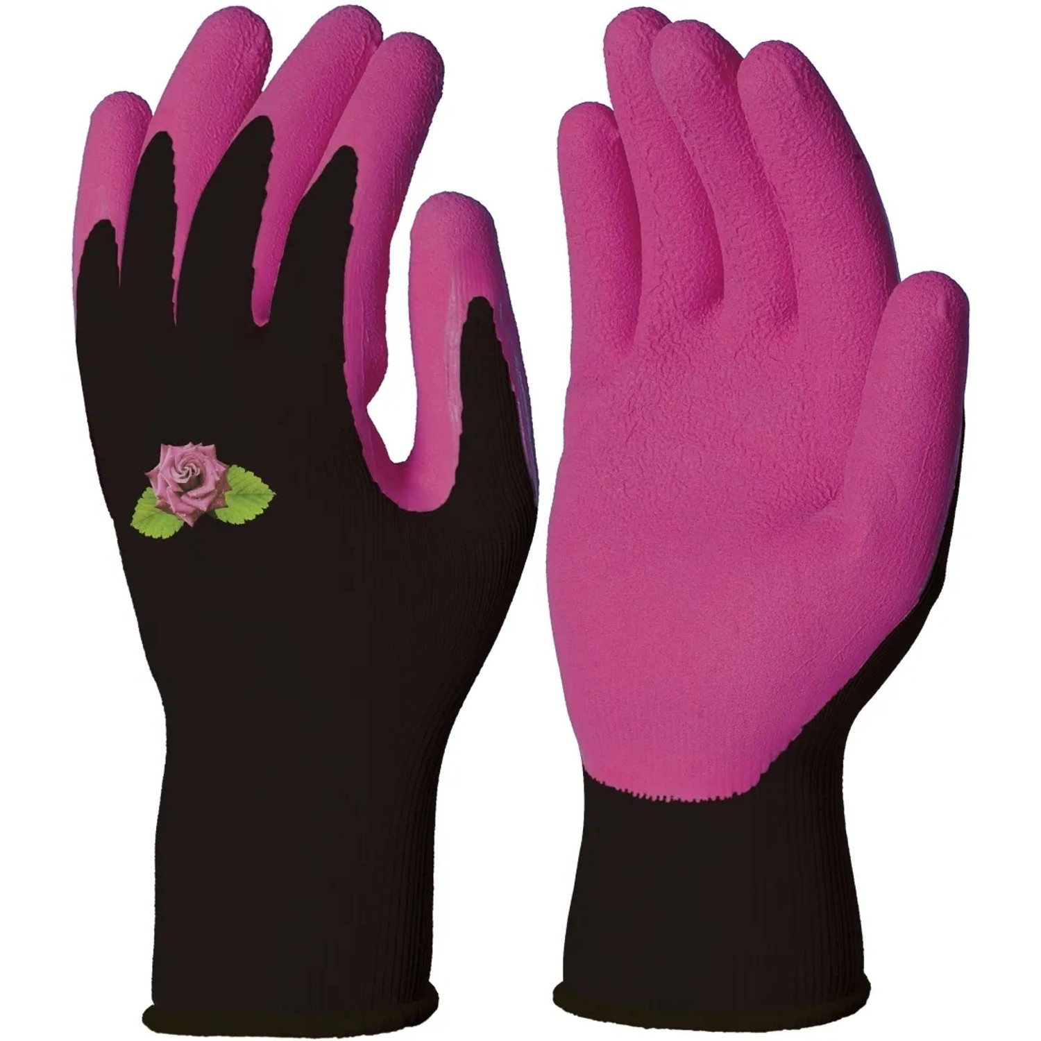 Rękawica DPVV733NR07 z poliestru powlekana pianką lateksową różowe roz 7