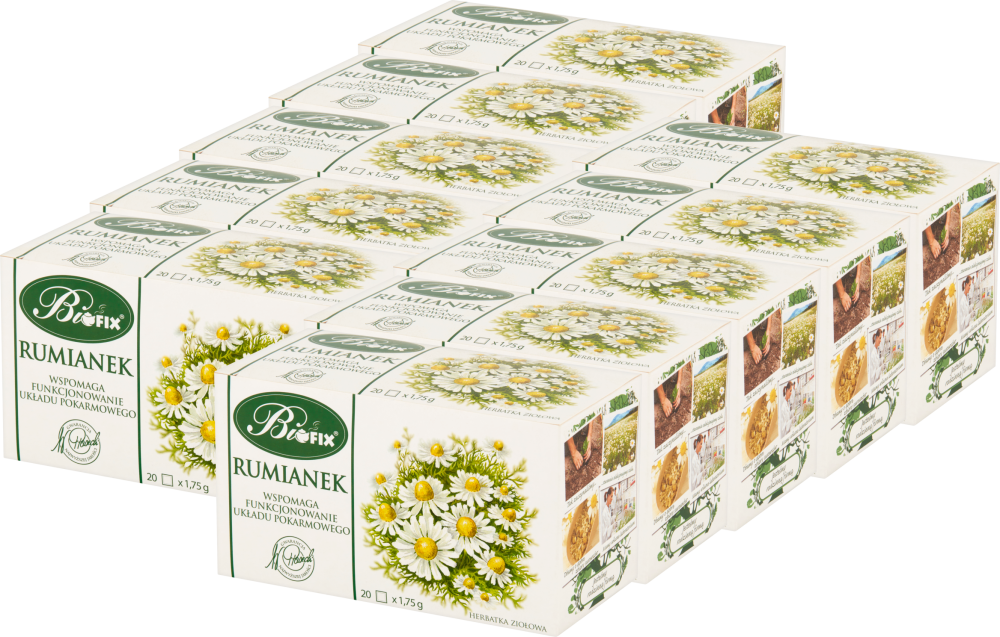 10x Herbata ziołowa w torebkach Bifix, rumianek, 20 sztuk x 1.75g