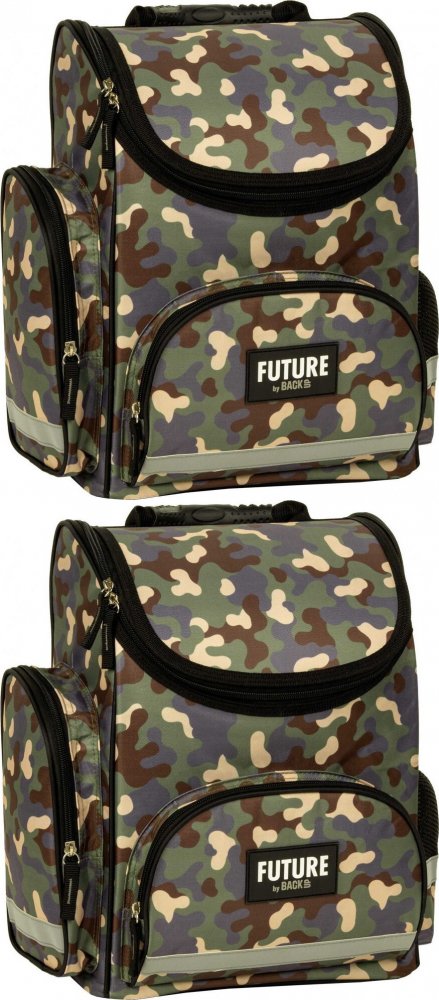 2x Tornister ergonomiczny Future by BackUP MB DF 30 (Moro), jednokomorowy, 15l, 37x27x16cm, ciemnozielony