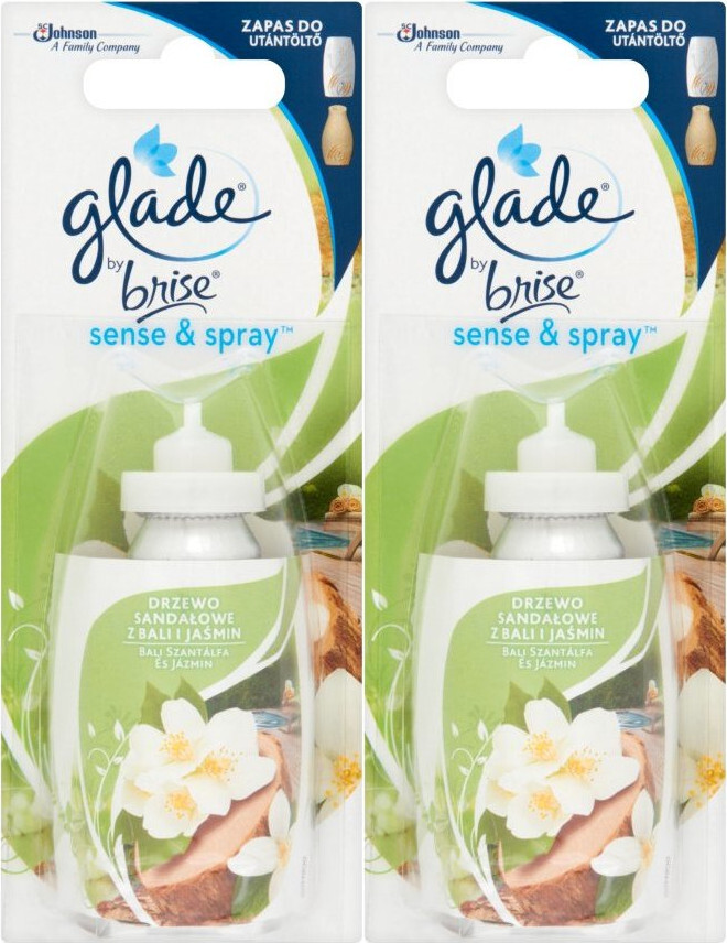 2x Wkład do odświeżacza automatycznego Glade by Brise, Sense&Spray, drzewo sandałowe z Bali i Jaśmin, 18ml