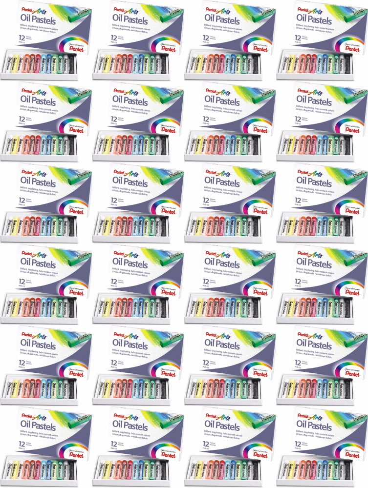 24x Pastele olejne Pentel, 12 kolorów
