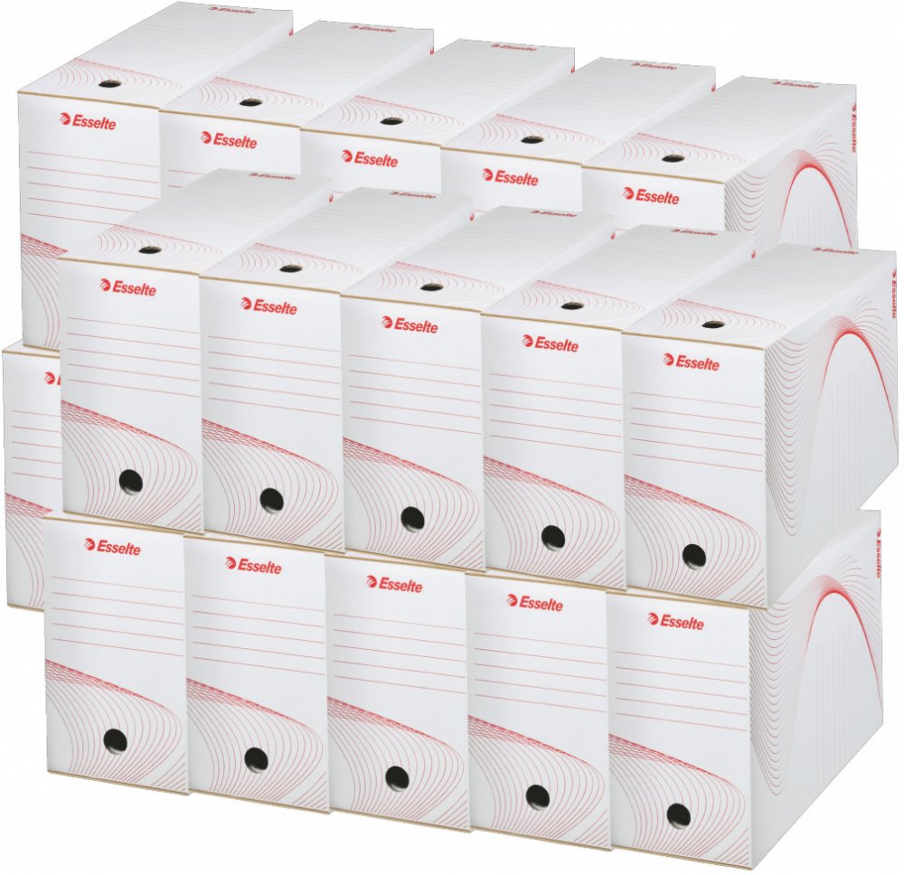 20x Pudło archiwizacyjne Esselte Standard, 150mm, biały