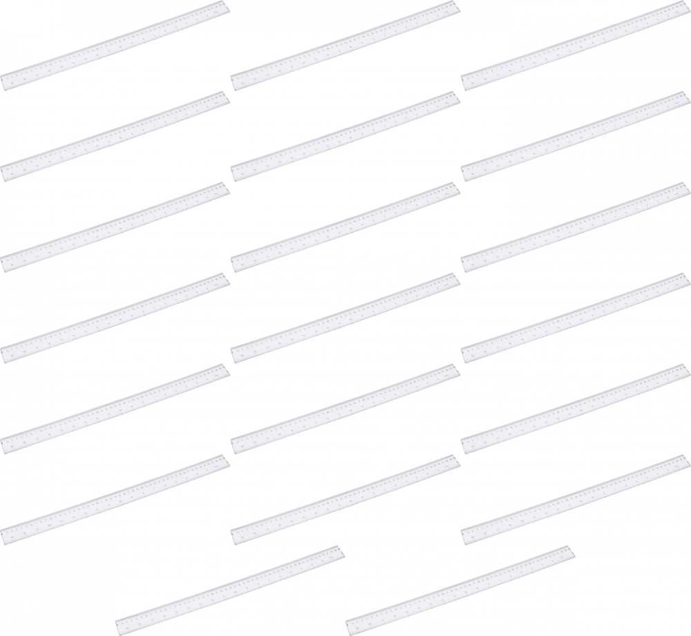 20x Linijka plastikowa D.Rect, 50cm, transparentny