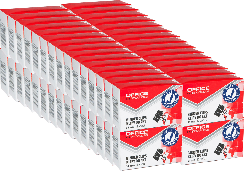 60x Klip biurowy Office Products, 51mm, 12 sztuk, czarny