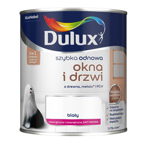 Farba Szybka Odnowa Okna-drzwi biel 0,75L