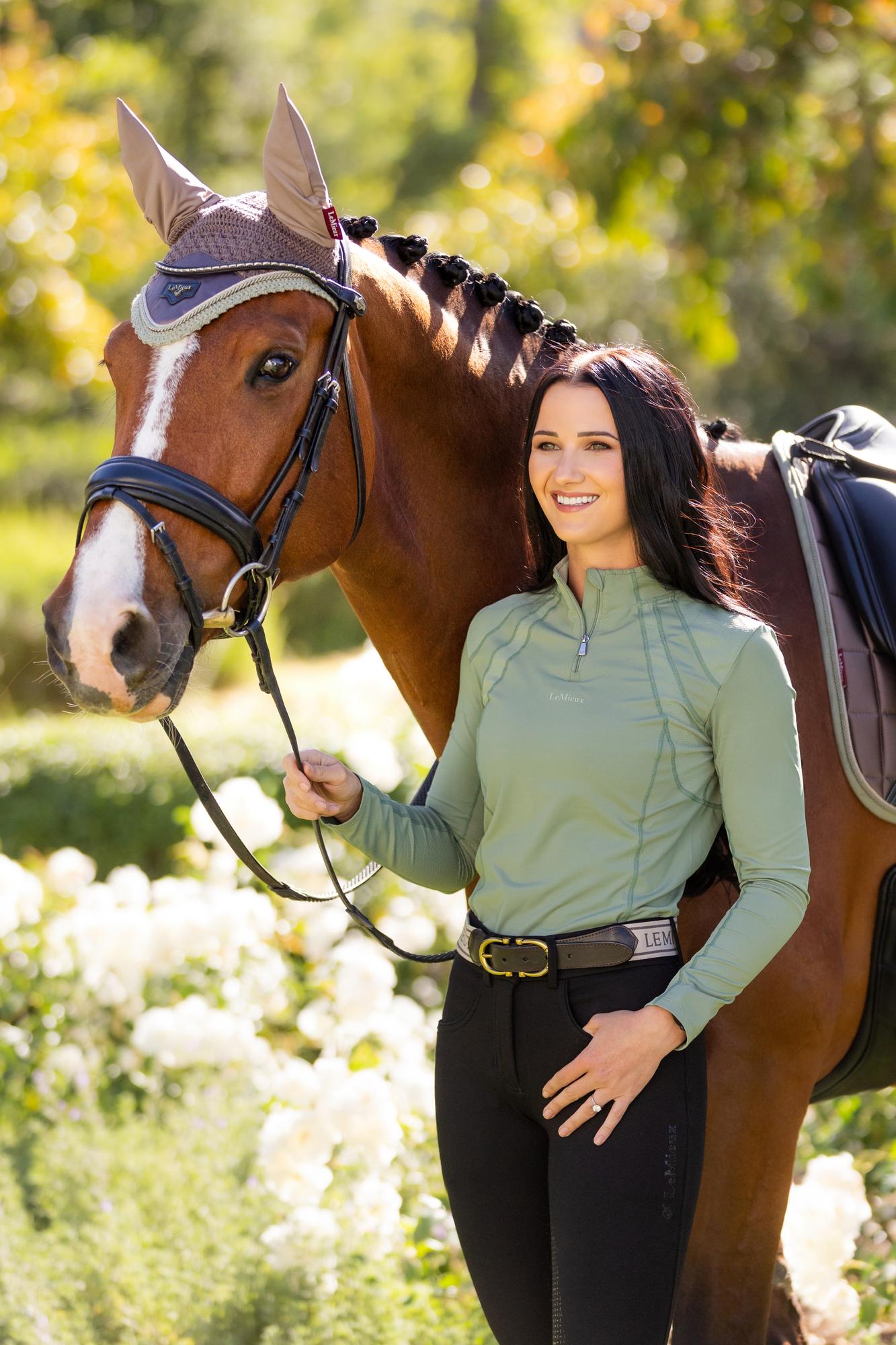 LeMieux LeMieux bluzka Mia Mesh Base Layer Thyme 24h