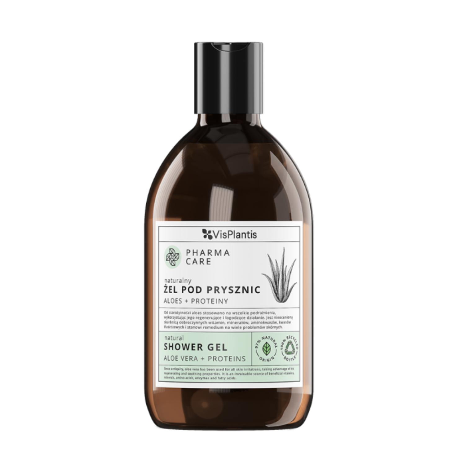 Vis plantis pharma care - naturalny żel pod prysznic, aloes i proteiny, 500 ml
