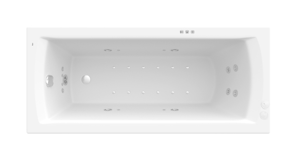 Roca Linea wanna prostokątna 160x70 cm z hydromasażem Smart WaterAir Plus biała A24T022000