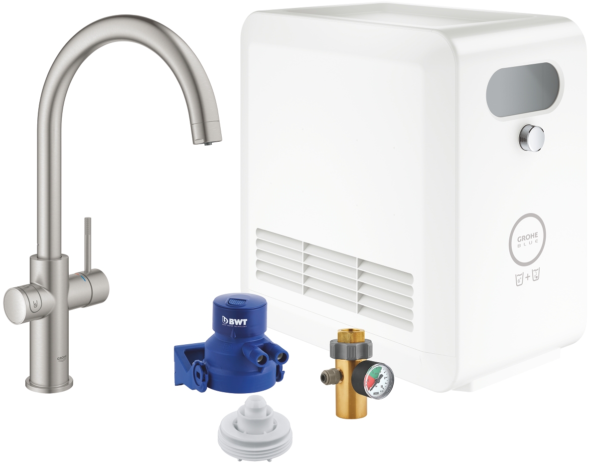Grohe Blue Professional zestaw startowy z baterią kuchenną stal nierdzewna 31323DC2
