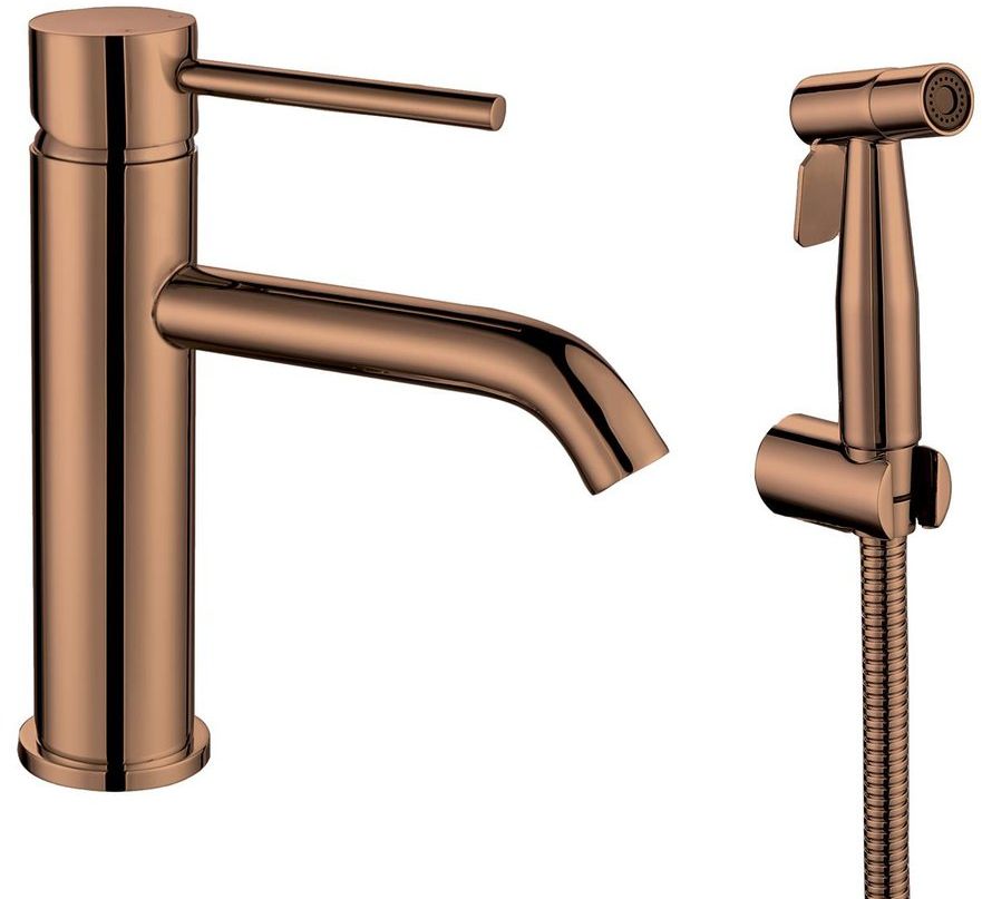 Sapho Rhapsody bateria umywalkowa ze słuchawką typu Bidetta różowy złoty mat 1209-09PG