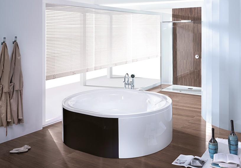 Hoesch Ergo+ wanna wolnostojąca 200x160 cm owalna z obudową z elementami czarnymi, biała 6442.010305552