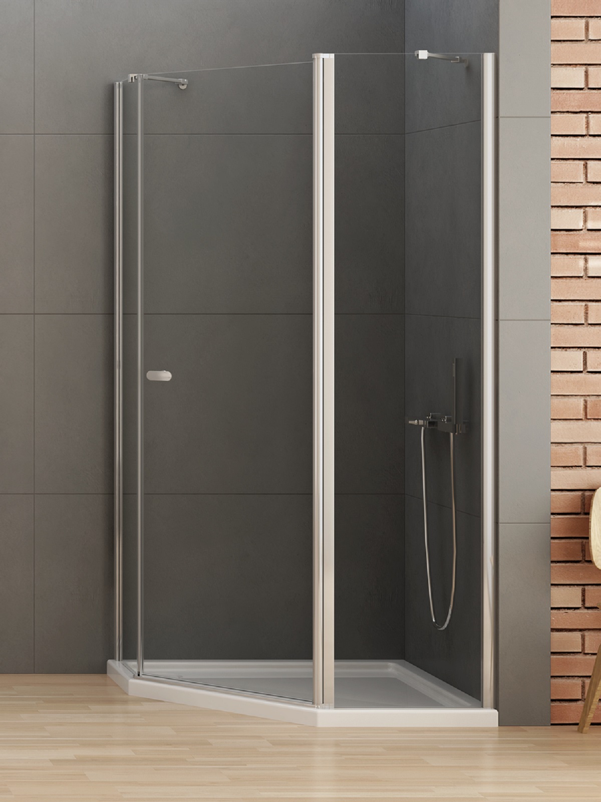 New Trendy New Soleo kabina prysznicowa 100x80 cm chrom połysk/szkło przezroczyste K-0739