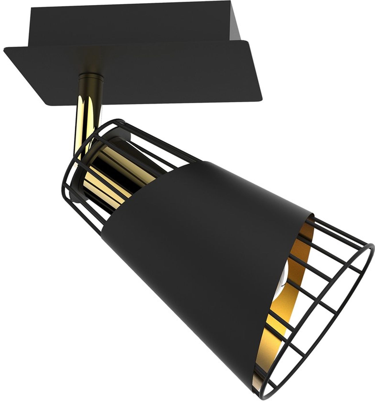 Milagro Rick lampa podsufitowa 1x40W czarno/złota ML5565 - Wysyłka w 24h