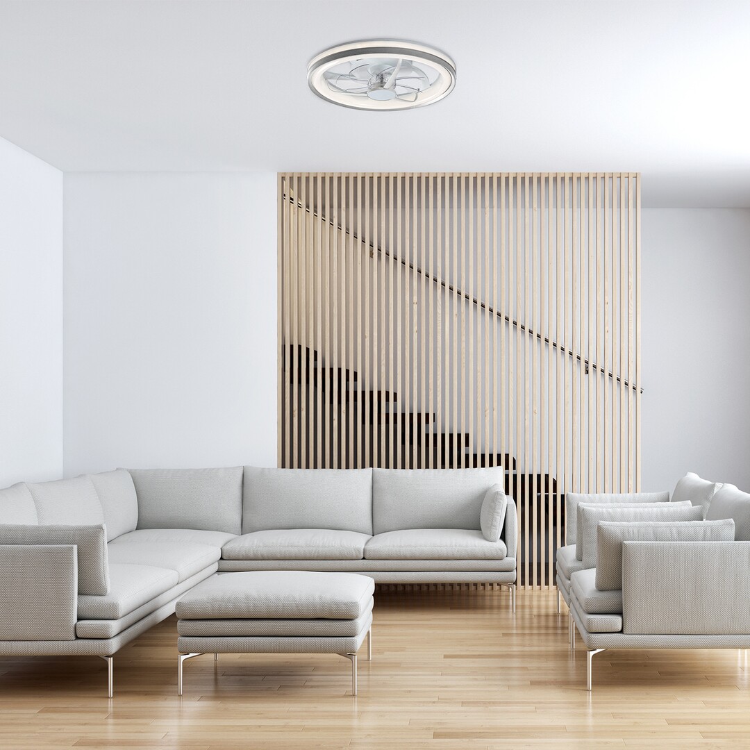 Rabalux Fanricius plafon 1x40 W z wentylatorem biały-srebrny 71335