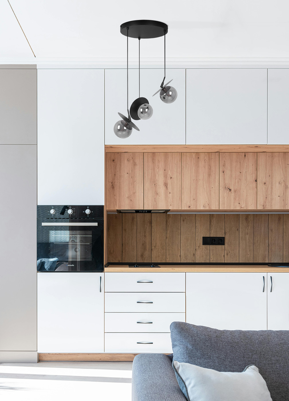 Kaja Fermi lampa wisząca 3x10 W czarna-grafitowa K-5385